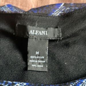 Alfani Blue and Black Plaid Top
